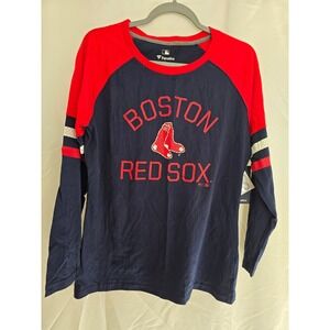 Fanatics Boston Red Sox Long Sleeve Baseball T Shirt Navy Red Size L